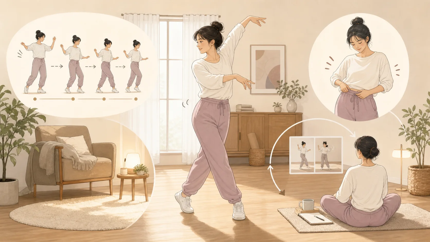 初心者が簡単に始めるための動き、場所、服装、短い復習の地図