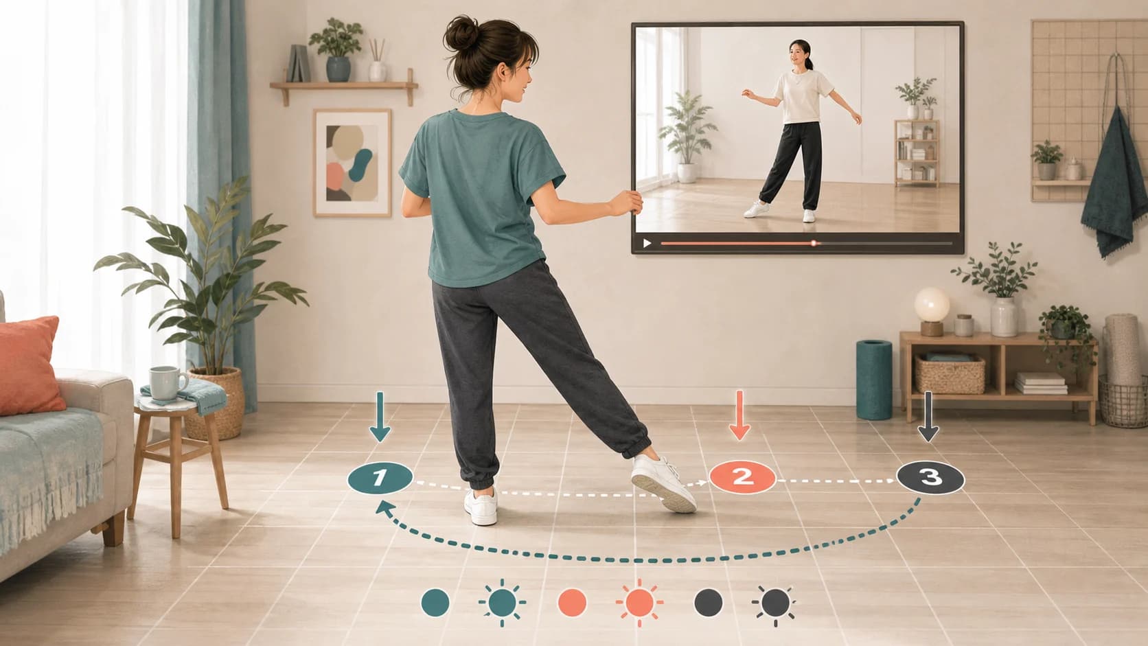 簡単なダンスステップを戻れる条件から始める全体像