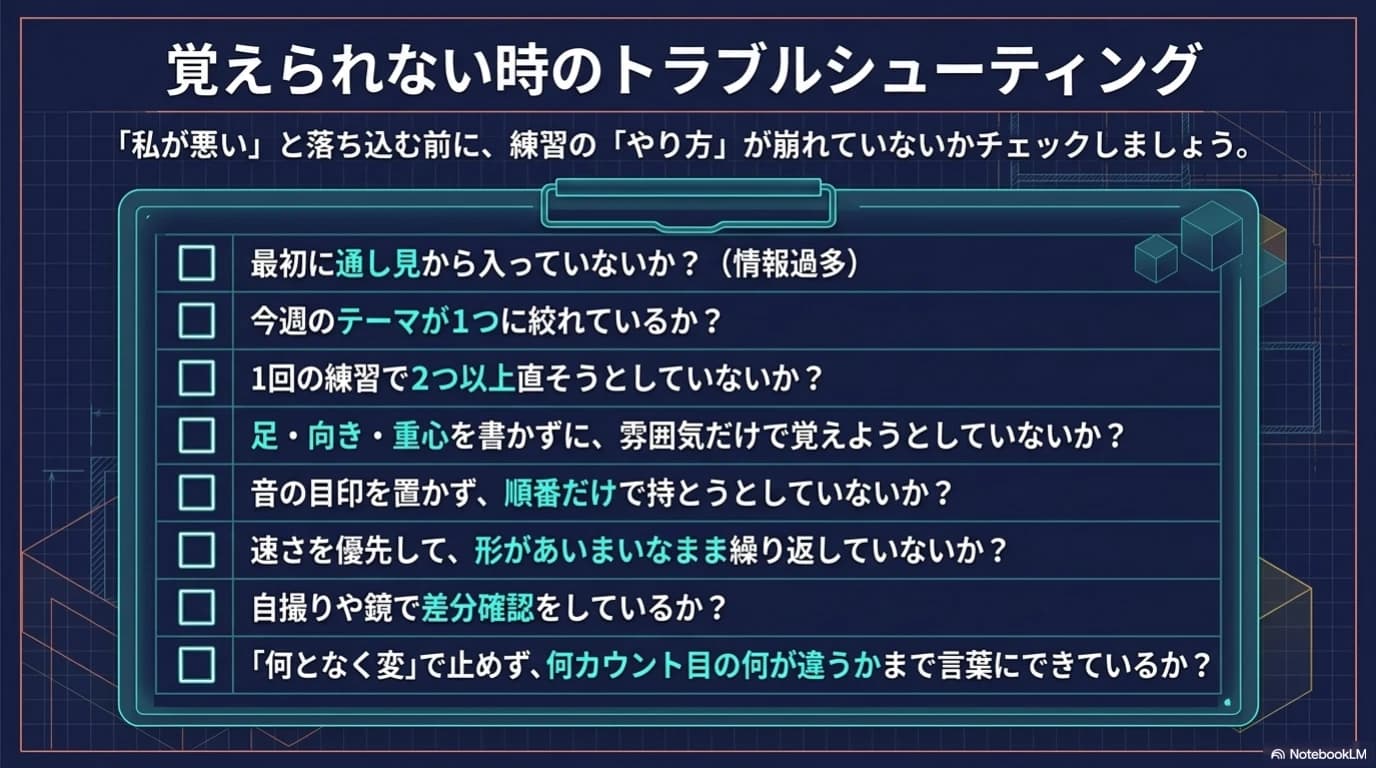 覚えられない時の見直しチェックリスト