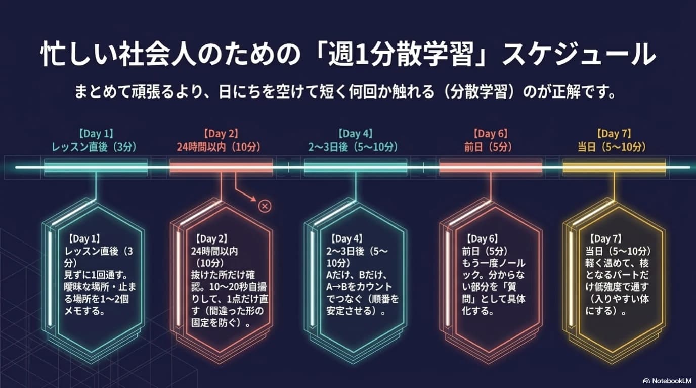 週1でも回せる分散学習スケジュール