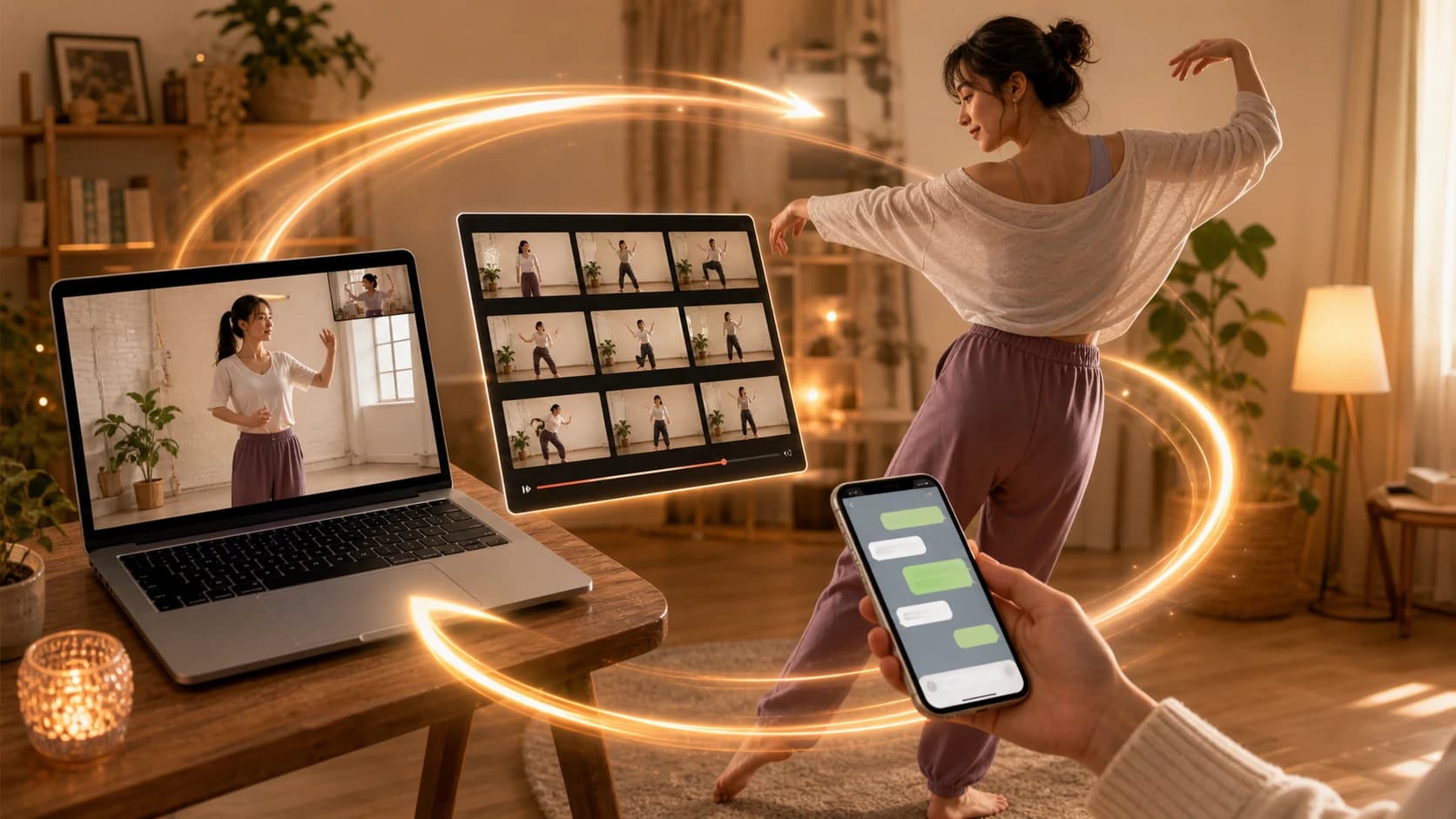 ライブレッスン、アーカイブ、公式LINEを循環する自宅練習のループ図