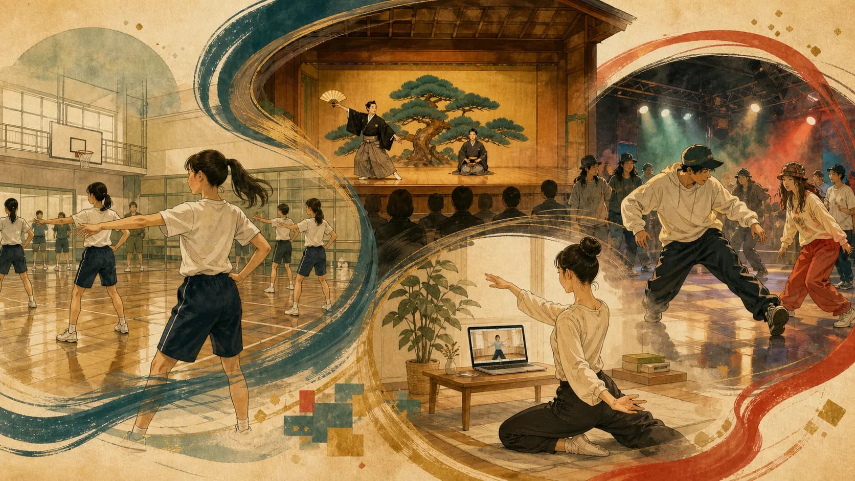 日本で学校、舞台、大衆文化がダンスの入口を増やす