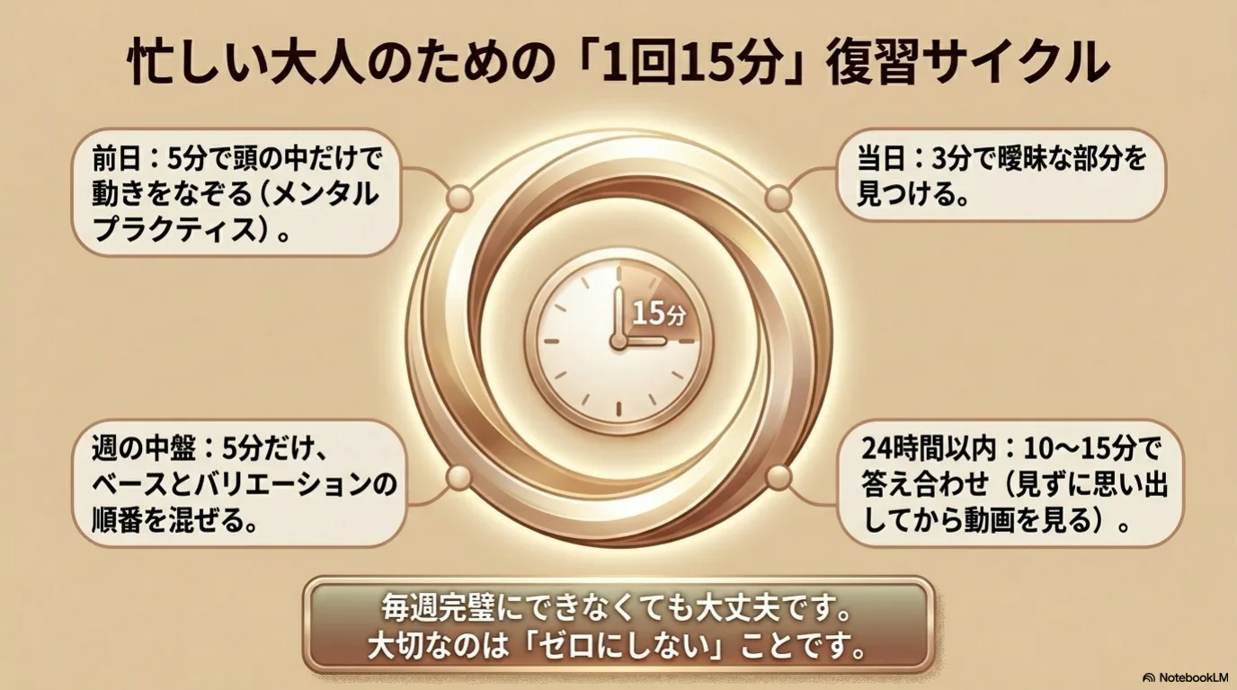 忙しい人でも15分以内で回せる1週間の復習サイクル
