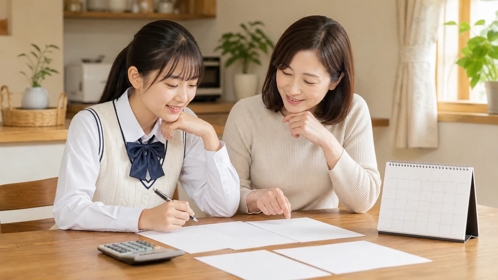 高校生が家族と料金や契約条件を確認する流れ