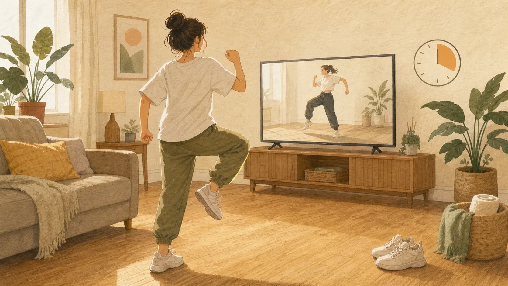 自宅で5分間だけダンスを試走するチェック項目を並べたリスト図